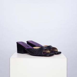 zapato con taco Helena caimán negro