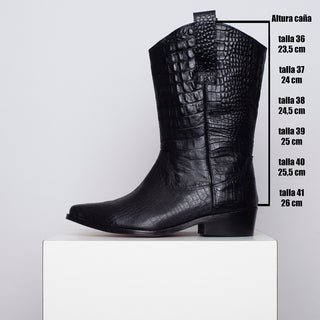 bota jacinta croco negro