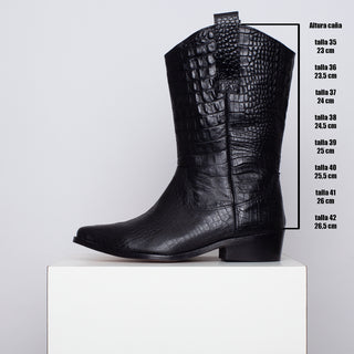 bota jacinta croco negro