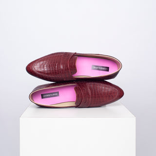 mocasín lucía croco burdeos