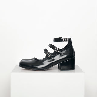 zapato con taco Mary Jane Pérez Negro