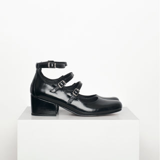 zapato con taco Mary Jane Pérez Negro