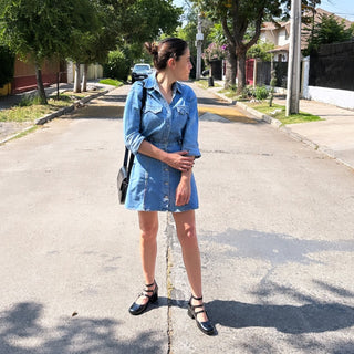 zapato con taco Mary Jane Pérez Negro