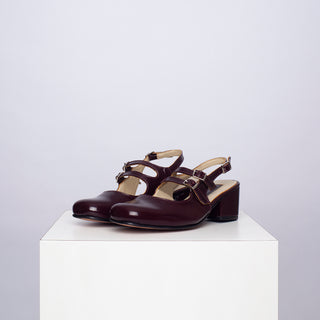 zapato con taco Mary Jane Pérez Summer Burgundy SAMPLE SALE