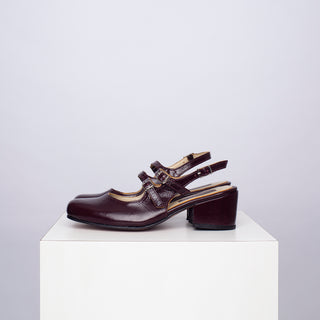 zapato con taco Mary Jane Pérez Summer Burgundy SAMPLE SALE