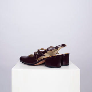 zapato con taco Mary Jane Pérez Summer Burgundy SAMPLE SALE