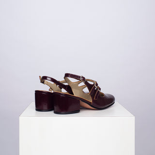 zapato con taco Mary Jane Pérez Summer Burgundy SAMPLE SALE