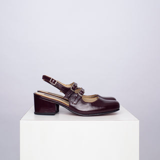 zapato con taco Mary Jane Pérez Summer Burgundy SAMPLE SALE