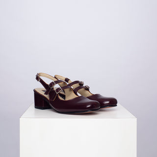 zapato con taco Mary Jane Pérez Summer Burgundy SAMPLE SALE