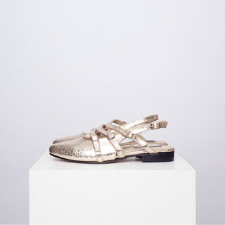 zapato con taco pascuala Serpiente Dorado