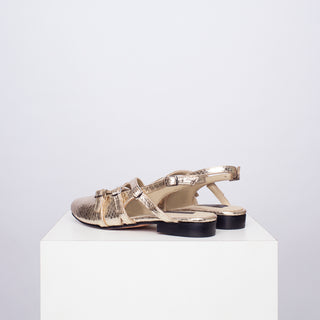 zapato con taco pascuala Serpiente Dorado