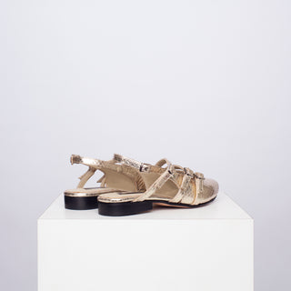 zapato con taco pascuala Serpiente Dorado