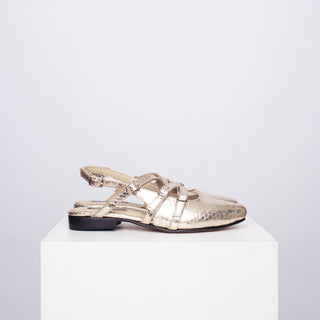 zapato con taco pascuala Serpiente Dorado