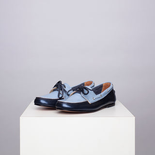 mocasín rafaela bicolor azul celeste SAMPLE SALE