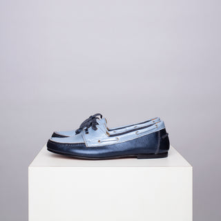 mocasín rafaela bicolor azul celeste SAMPLE SALE