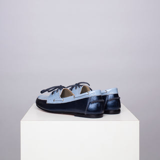 mocasín rafaela bicolor azul celeste SAMPLE SALE