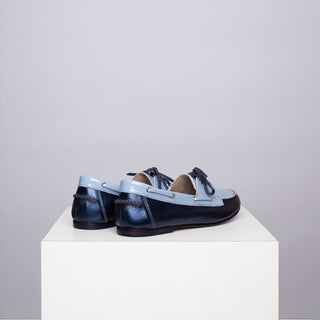 mocasín rafaela bicolor azul celeste SAMPLE SALE