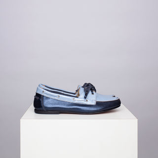 mocasín rafaela bicolor azul celeste SAMPLE SALE