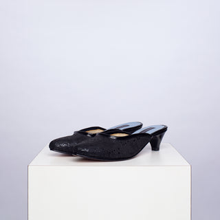 zapato con taco renata serpiente negro