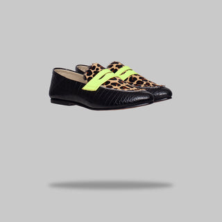 roberta tricolor negro croco - pelo cheetah - amarillo flúor portada fondo gris