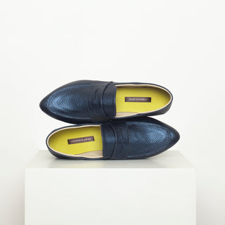 mocasín lucía azul marino metalizado