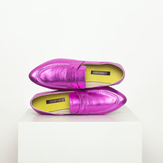 mocasín roberta fucsia metalizado