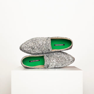 mocasín roberta glitter plata