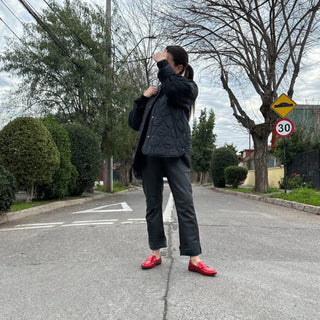mocasín roberta rojo metalizado