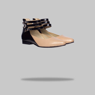 zapato con taco santina negro beige