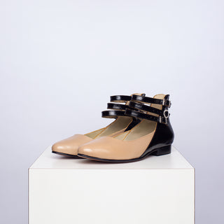 zapato con taco santina negro beige