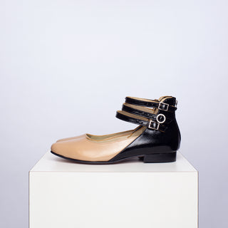 zapato con taco santina negro beige