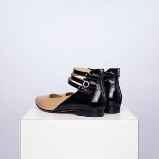 zapato con taco santina negro beige