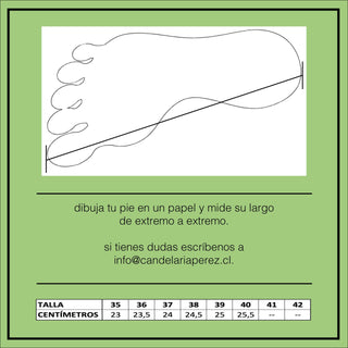 tabla de tallas manuela